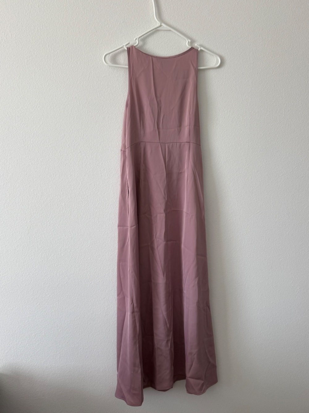 Rachel Zoe Dust Pink Satin Sleeveless Maxi Dress with Pockets XS NWOT - Picture 2 of 14